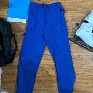 Blue cargo sweatpants